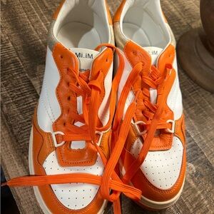 Mi.iM Vibrant Orange and White Sneakers